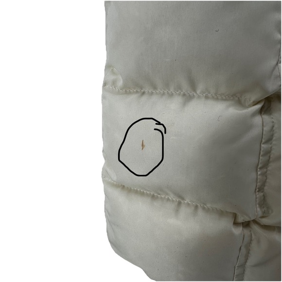 Lands End Down Vest Women's XS Ivory White Puffer Quilted Zip Front - Picture 6 of 11